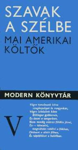 Eur�pa K�nyvkiad� - Szavak a sz�lbe   Mai amerikai k�lt�k (A h�bor�s nemzed�k)