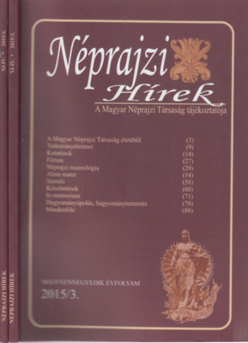 Nprajzi hrek 2015/3,4. (2 db. lapszm)