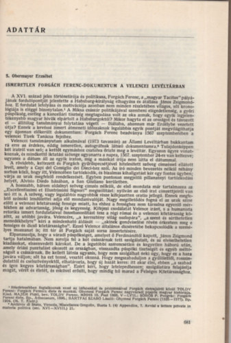 S. Obermayer Erzsbet - Ismeretlen Forgch Ferenc dokumentum a velencei levtrban - Klnlenyomat