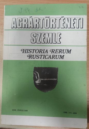 Gerics Jzsef, Ladnyi Erzsbet - Agrrtrtneti Szemle XXX. vf. 1988. 3-4. szm