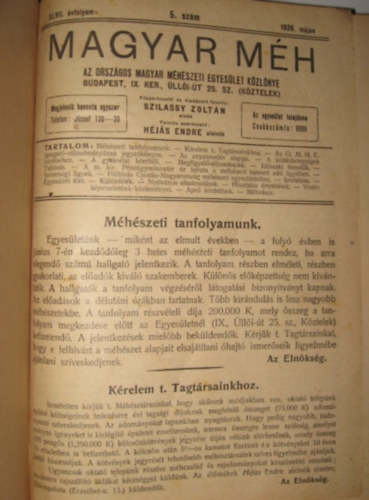 Szilassy Zoltn (fszerk.) - Magyar Mh 1925 3-4., 6-10., 12. szm (XLVII., nem teljes vfolyam 8db szm) 1926 5, 7, 11. szm (XLVIII., nem teljes vfolyam 3db szm) 1927 1-12. szm (XLIX., nem teljes vfolyam 10db szm, 7., 8. szm hinyzik)