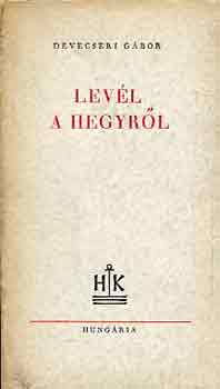 Devecseri Gábor - Levél a hegyről