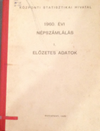 1960. évi népszámlálás 1. - Előzetes adatok