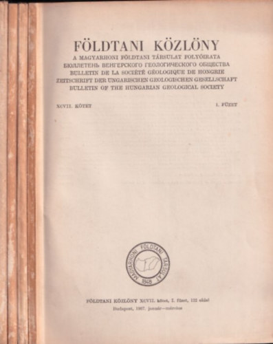 Nemecz Ernő - Földtani Közlöny 1967/1-4. (Teljes évfolyam)