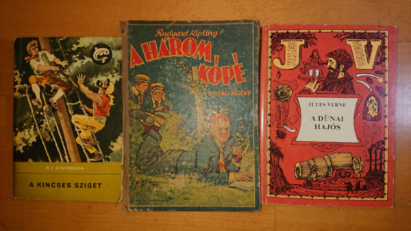 R. L. Stevenson, Jules Verne, Rudyard Kipling - 3 klasszikus ifjsgi regny: A kincses sziget, A hrom kp, A dunai hajs