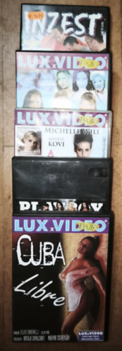 4db erotikus DVD + 1db n�met nyelv� DVD - LUXxVIDEO-A Fekete �zvegy, LUXxVIDEO-Az �lvezetek nagyk�vete, LUXxVIDEO-Cuba Libre, Playboy-�t a cs�csig + Inzest-Papa hat den gr�ssten!