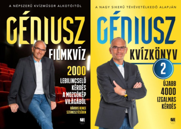 Bárdos Bence, Neumann Viktor - 2 db Géniusz kvízkönyv: Géniusz Filmkvíz - 2000 lebilincselő kérdés a mozgókép világából + Géniusz 2. kvízkönyv - Újabb 4000 izgalmas kérdés