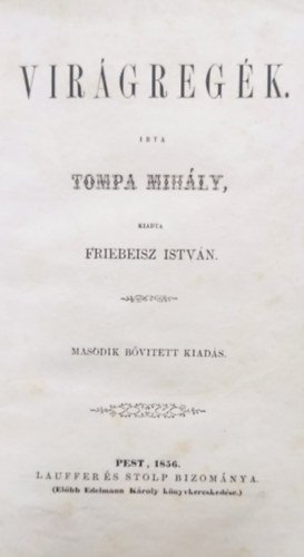 Tompa Mihály - Virágregék