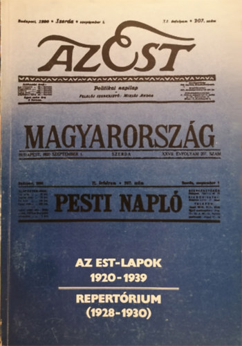 Pesti Ern (sszell.) - Az Est-lapok 1920-1939 - Repertrium (1928-1930)