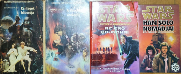 George Lucas, Donald F. Glut, K. J. Anderson, Ed Fisher - 4db Star Wars regény - George Lucas-Csillagok háborúja, Donald F. Glut-A Birodalom visszavág, K. J. Anderson-Az erő bajnokai, Ed Fisher-Han Solo nomádjai