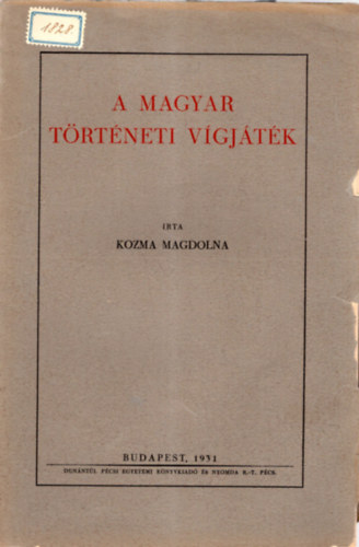 Kozma Magdolna - A magyar történeti vígjáték