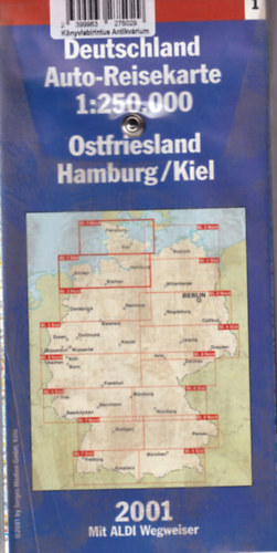 Deutschland Auto-Reisekarte 1:250 000 Ostfriesland Hamburg /Kiel ( 10 t�rk�ppel )