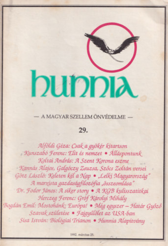 Kunszab Ferenc (fszerk.) - Hunnia - A magyar szellem nvdelme 29.