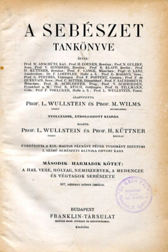 D. Wullstein - Dr. Wilms - A seb�szet tank�nyve II-III. k�tet