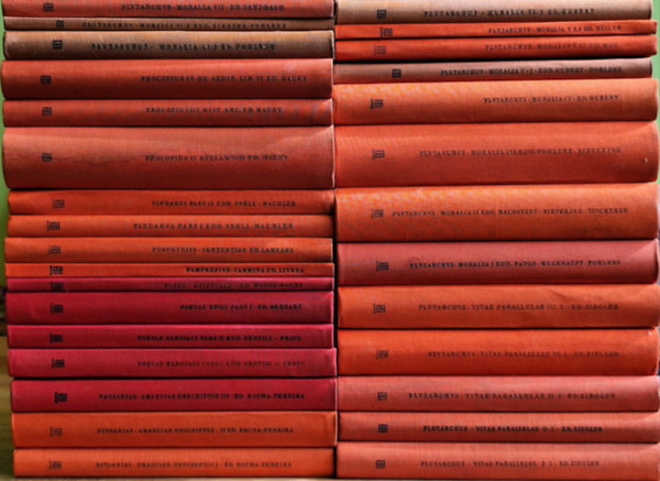 Plutarchus (Plutarkhosz), Pausanias, Plato, Pamprepius Panopolitanus, Porph�riosz, Pindarosz, Procopius of Caesarea - Bibliotheca Teubneriana - 8. k�nyvcsomag (30 k�tet) (g�r�g-latin nyelven)