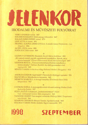 Csuhai Istvn (fszerkeszt) - Jelenkor 1998. szeptember
