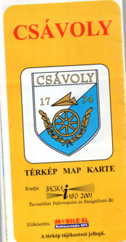 Csvoly - Felsszentivn trkp ( 2001 ) 1: 10 000