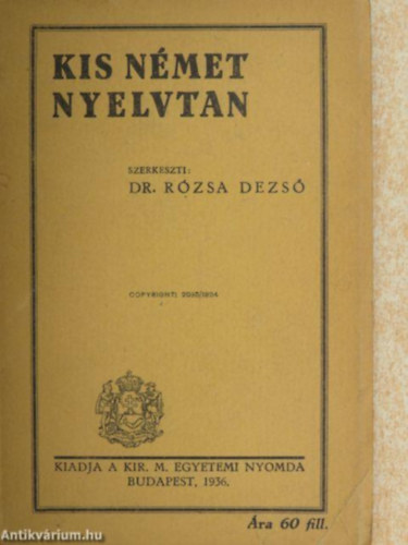 Dr. R�zsa Dezs� - Kis n�met nyelvtan