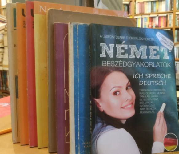 J�szai Emese, Tim�r J�zsef, L�szl� Sarolta, Vajda Gy�rgy Mih�ly - 8 db n�met nyelv: N�met besz�dgyakorlatok; N�met kezd�knek I-II.; Magyar-n�met igei vonzatok; N�met nyelvk�nyv kezd�k sz�m�ra; J�tsszunk egy�tt! Tanulj vel�nk!; Keine angst vor h�rtexten (N�met besz�d�rt�s); Und was meinen I-II.