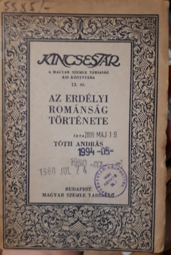 Dr. T�th Andr�s - Az erd�lyi rom�ns�g t�rt�nete (Kincsest�r)