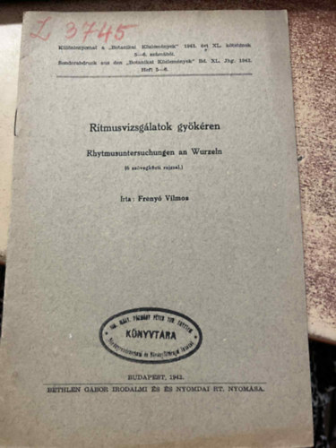 Frnyes Vilmos - Ritmusvizsglatok gykren