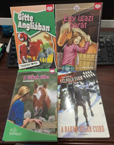 Jenny Oldfield, Zoe Kelvedon, Therese Mohn, Malin Stehn - 4 db-os KNYVMENT AJNLAT, lovas knyvcsomag: Egy igazi bart+Gitte Angliban+A titkok titka+Flhold farm