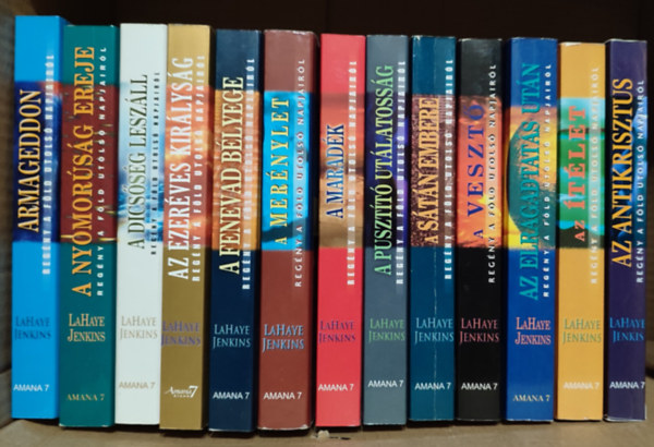 Tim LaHaye, Jerry B. Jenkins - Regény a Föld utolsó napjairól sorozat 1-13. (Az elragadtatás után, A nyomorúság ereje, Az Antikrisztus, Az ítélet, A vesztő, A merénylet, A Sátán embere, A fenevad bélyege, A pusztító utálatosság, A maradék, Armageddon, A dicsős