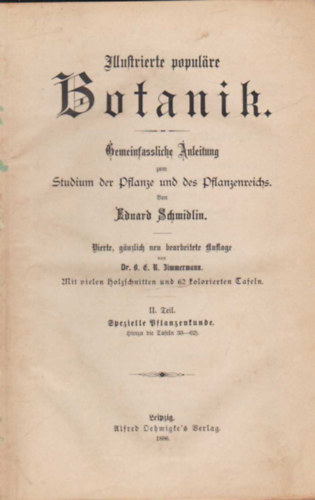 Edvard Schmidlin - Botanik- Gemeinfassliche Anleitung