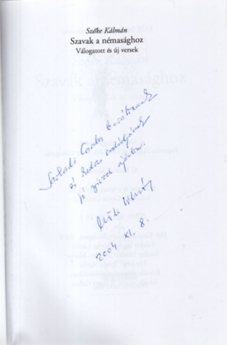 Szke Klmn - Szavak a nmasghoz