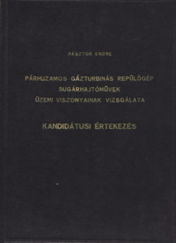P�sztor Endre - P�rhuzamos g�zturbin�s rep�l�g�p sug�rhajt�m�vek �zemi viszonyainak vizsg�lata