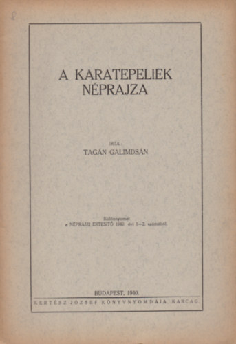 Tagn Galimdsn - A karatepeliek nprajza