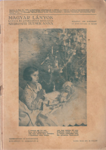 Tutsek Anna (szerk.) - Magyar l�nyok 47. �vfolyam (1940-1941)- 41 db. sz�rv�ny lapsz�m