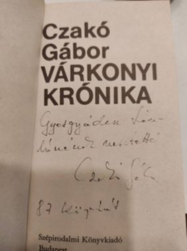 Czak Gbor - Vrkonyi krnika
