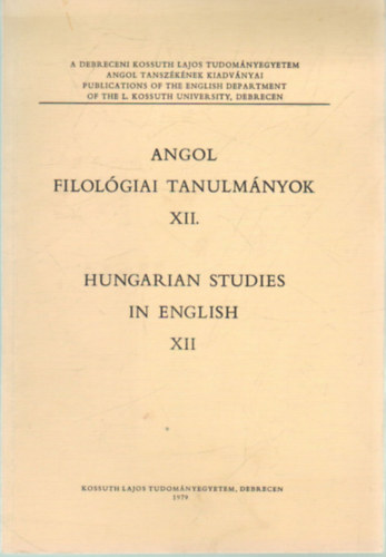 Plffy Istvn (szerk.) - Angol filolgiai tanulmnyok XII.