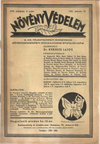 Dr. Kerekes Lajos - Nvnyvdelem XVII. vfolyam 3. szm - 1941. mrcius 15.