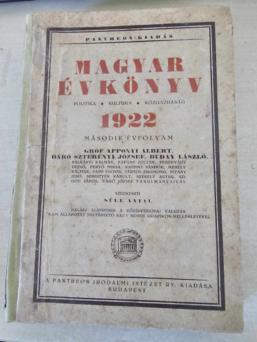 Sle Antal (szerk.) - Magyar vknyv 1922.