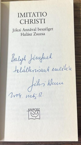 Halász Zsuzsa - Imitatio Christi - Jókai Annával beszélget Halász Zsuzsa