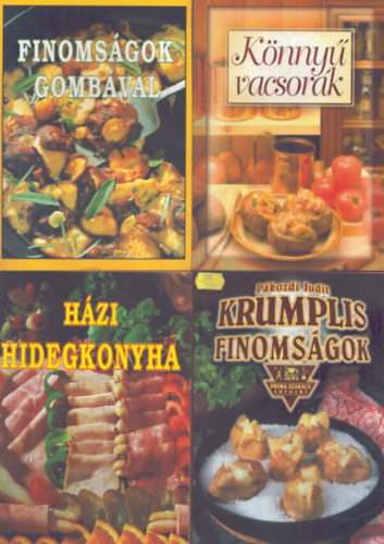 Pkozdi Judit, Verhczki Istvn (szerk.) - 4 db szakcsknyv: Krumplis finomsgok + Knny vacsork + Finomsgok gombval + Hzi hidegkonyha