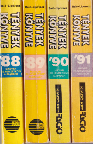 Bal� Gy�rgy-Lipovecz Iv�n - 4 db T�nyek k�nyve : 1988., 1989., 1990., 1991.