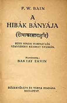 F.W.-Baktay E. (ford.) Bain - A hib�k b�ny�ja