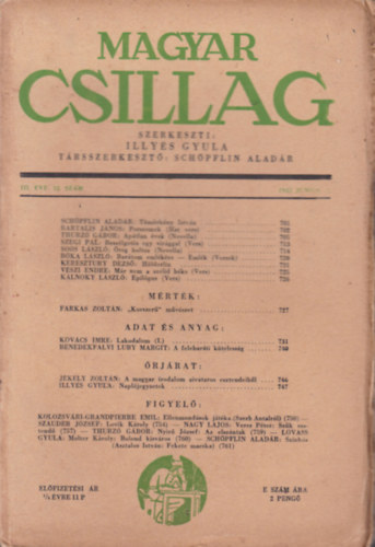Illy�s Gyula (szerk.) - Magyar Csillag - III. �vfolyam 12. sz�m 1943. J�nius 15.