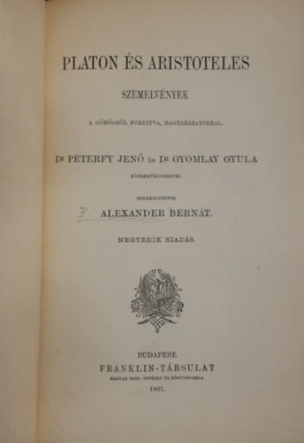 Alexander Bernt (szerk.) - Platon s Aristoteles (szemelvnyek)