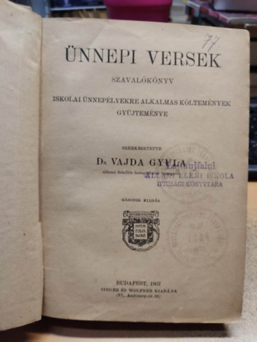 Dr. Vajda Gyula (szerk.) - nnepi versek (Szavalknyv)
