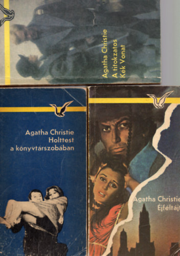 Agatha Christie - 3 dkék vontb Agatha Christie könyv ( Éjféltájt + Holtest a könyvtárszobában + A titokzatos kék vonat )