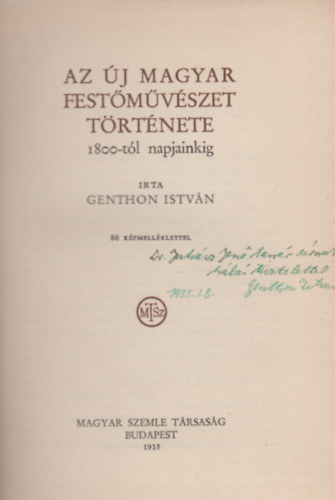 Genthon Istv�n - Az uj magyar fest�m�v�szet t�rt�nete