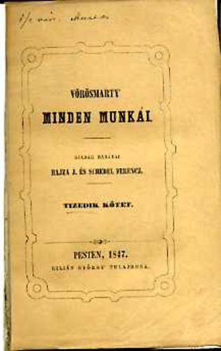 Bajza J. - Schedel Ferencz - Vörösmarty minden munkái X.
