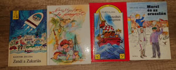 Feh�r Kl�ra, K�ntor Zsuzsa, M�liusz Anna, Nemes Nagy �gnes - 4 klasszikus magyar mesek�nyv: Hetedh�t tengeren, Zen�l a Zakari�s, Marci az oroszl�n, Az aranyecset