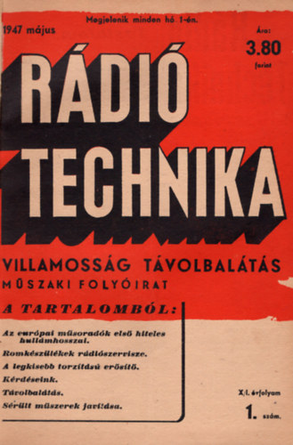 Molnár János - Rádiótechnika 1947. május-december 1-8. szám (teljes évfolyam)