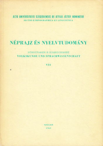 Blint-Hajd-Nyri (szerk.) - Nprajz s nyelvtudomny VII.
