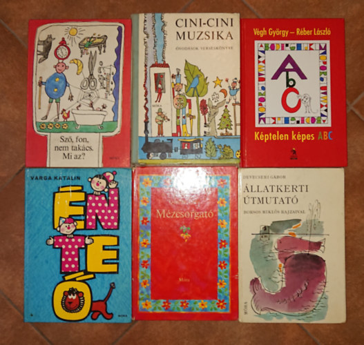 Vgh Gyrgy - GRAFIKUS Rber Lszl, Devecseri Gbor, Varga Katalin, Gazdag Erzsi - 6 klasszikus gyerekknyv vodsoknak: Kptelen kpes ABC, Cini-Cini muzsika,Sz, fon, nem takcs, llatkerti tmutat, n, te, , Mzcsorgat